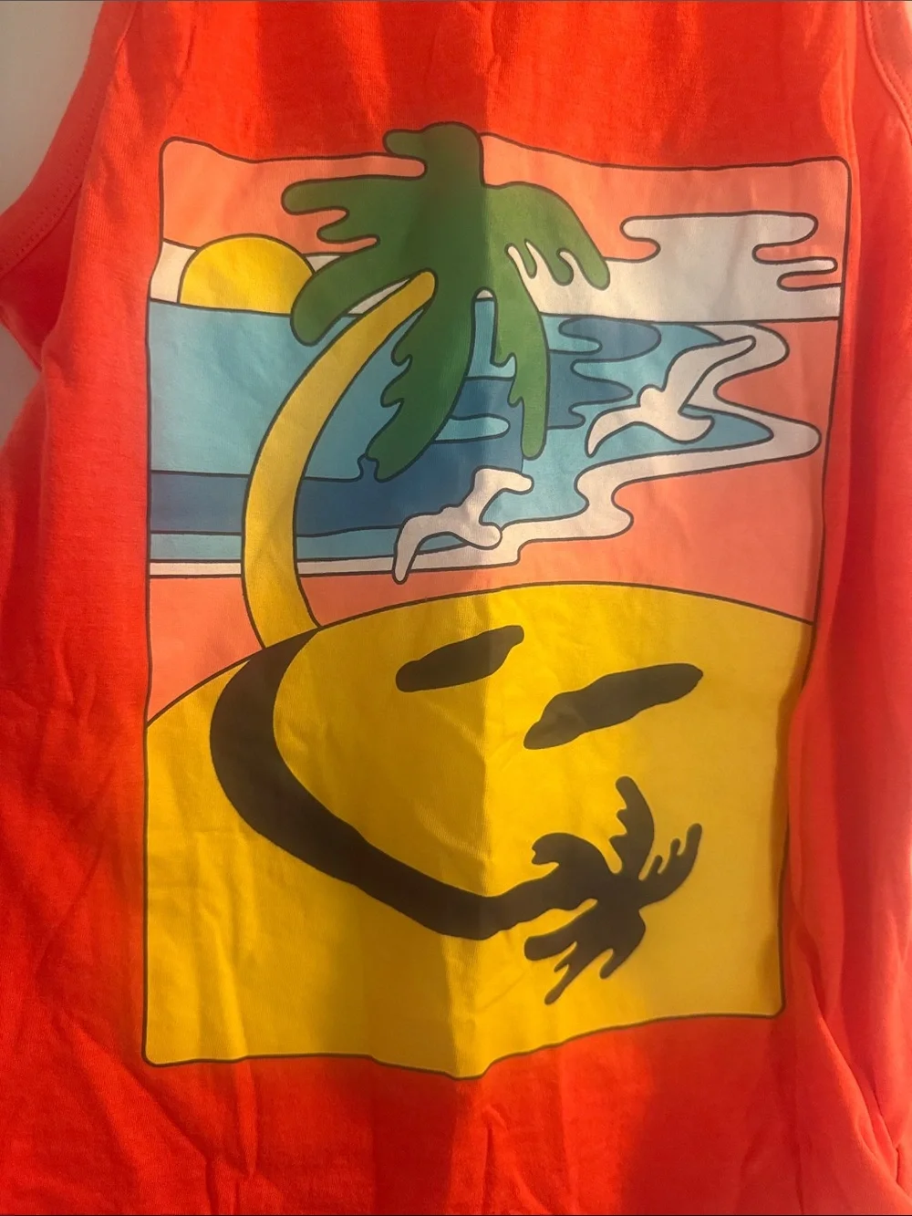 Old Navy Boys Orange Tropical Palm Beach Graphic Sleeveless Tank Sz XL 14-16 NWT - Picture 4 of 7